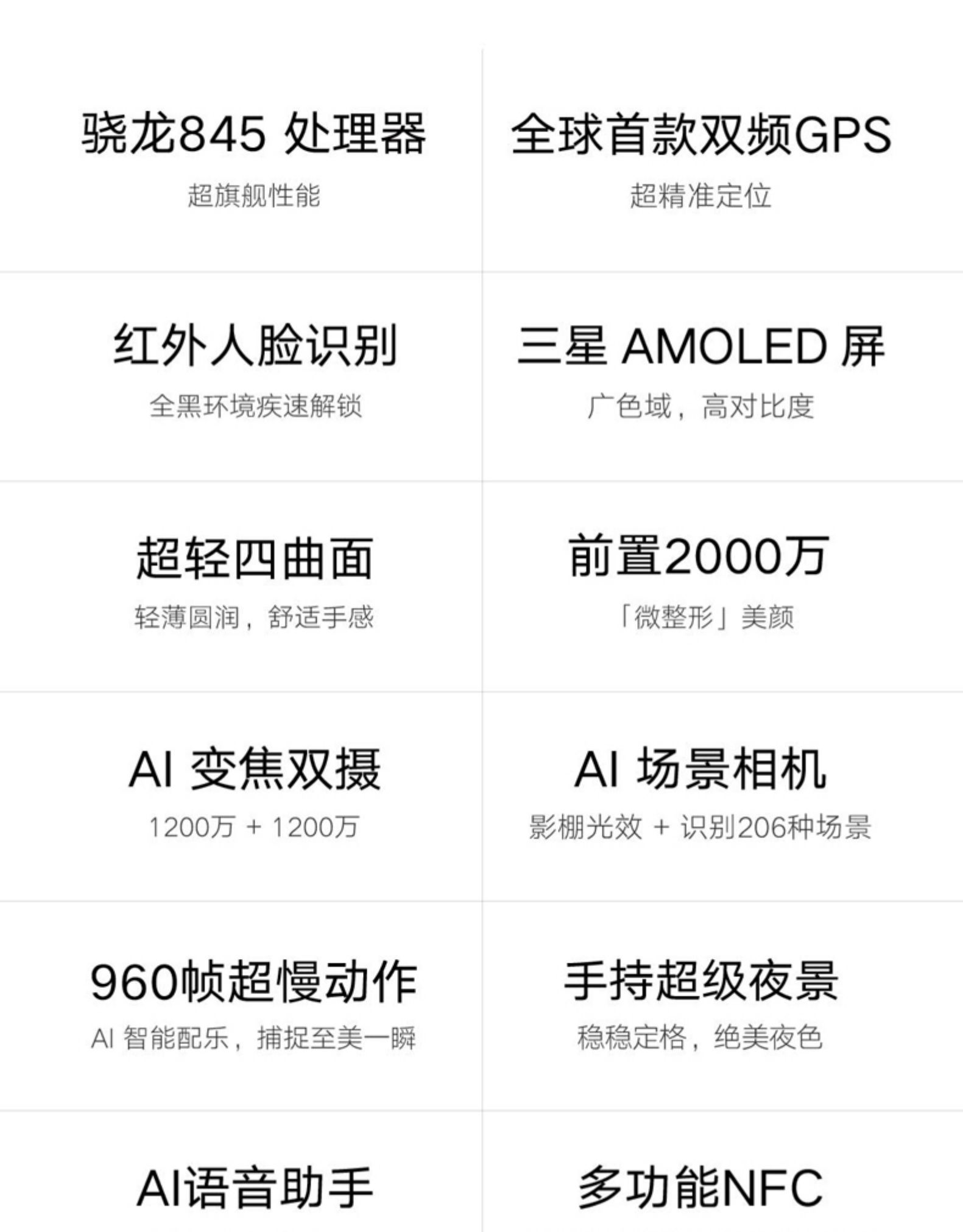 小米8屏幕指紋版 6GB+128GB 黑色 全網(wǎng)通4G 雙卡雙待 全面屏拍照智能游戲手機(圖2)